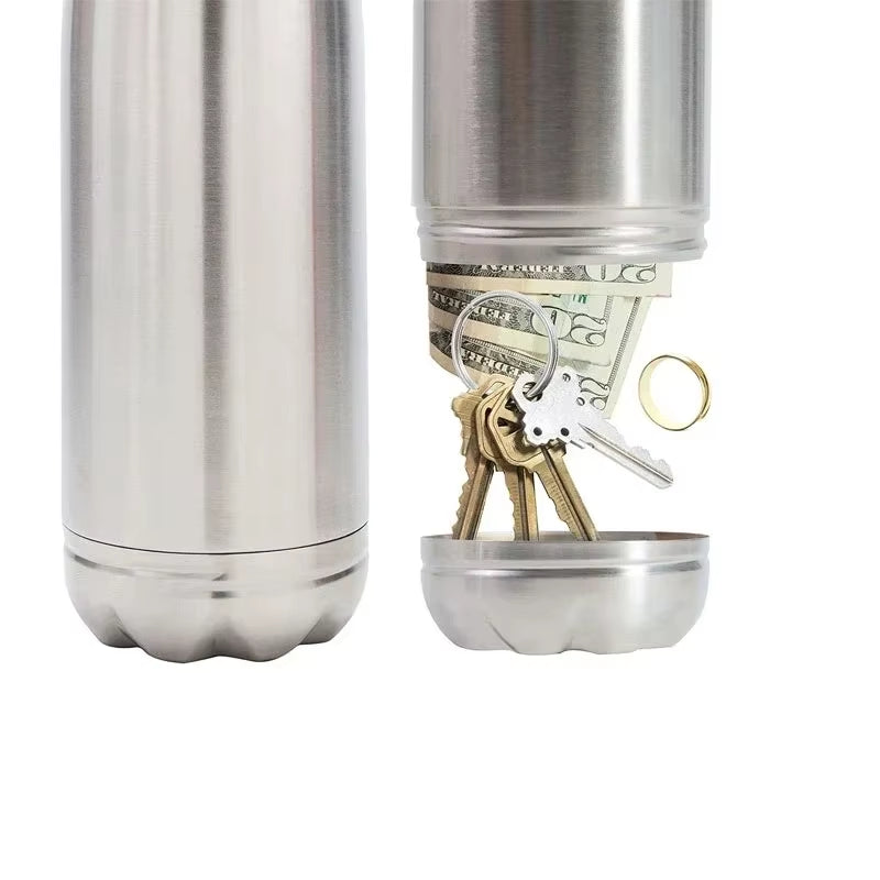 750Ml Portable Diversion Water Bottle Secret Stash Pill Organizer Can Safe with Hidden Money Compartment and Key Ring