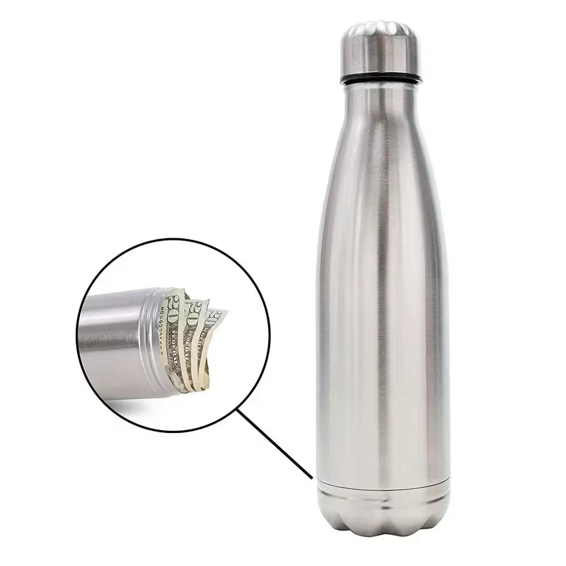750Ml Portable Diversion Water Bottle Secret Stash Pill Organizer Can Safe with Hidden Money Compartment and Key Ring