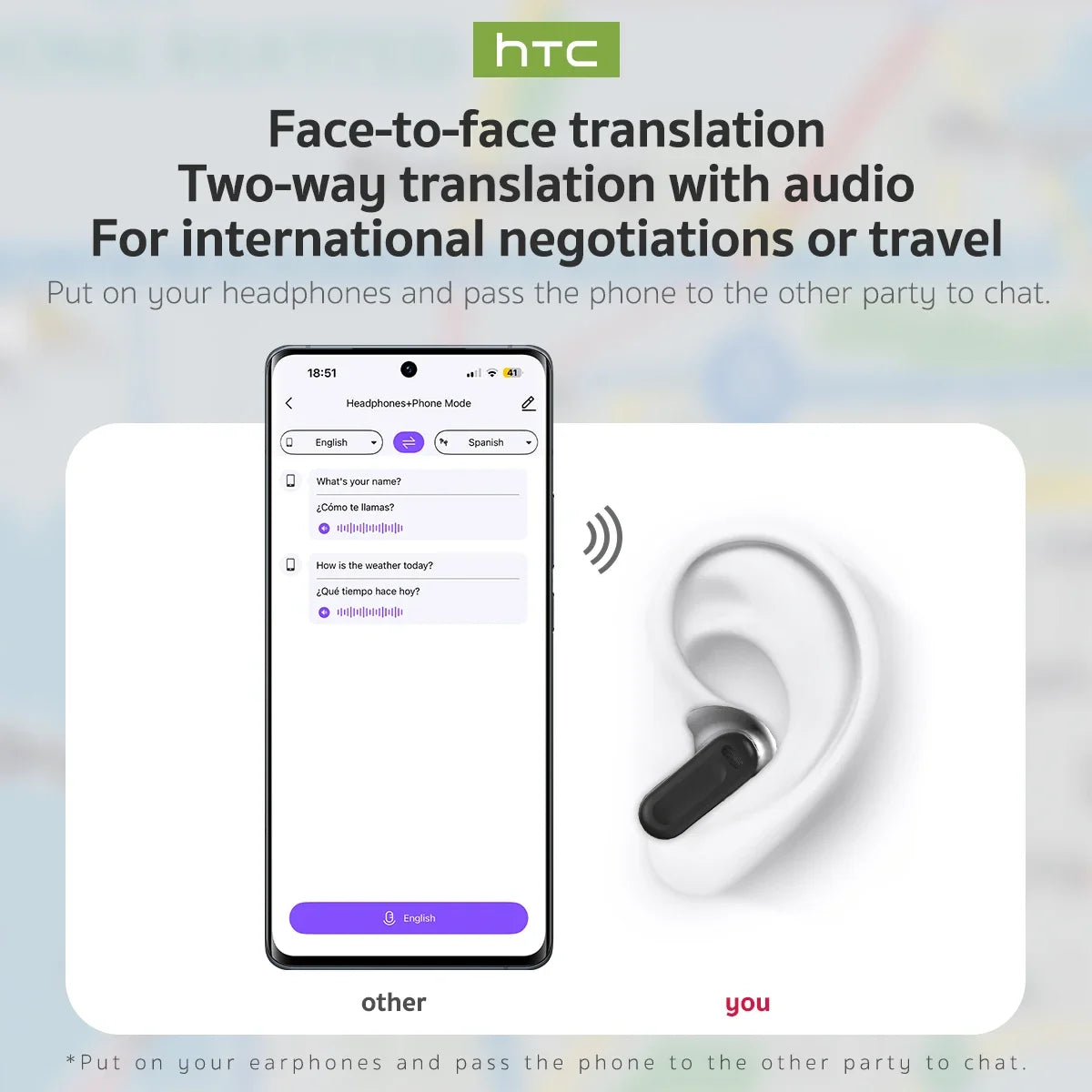 【 Ne20】Bluetooth V6.0 Earphones AI Translator Earbuds OWS LCD Touch Screen Sport Wireless Headphones HD Stereo Sound Longlife