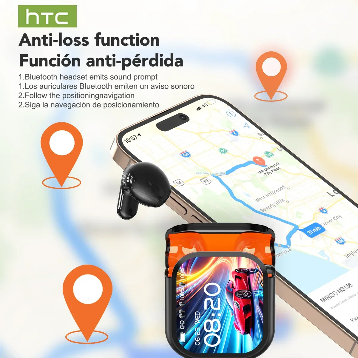 【 Ne20】Bluetooth V6.0 Earphones AI Translator Earbuds OWS LCD Touch Screen Sport Wireless Headphones HD Stereo Sound Longlife