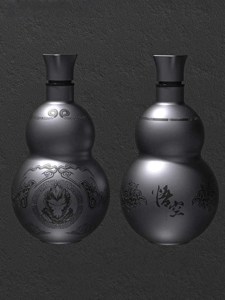 500Ml Gourd Water Bottle Stainless Steel Wu Kong Water Kettle Leakproof Retro Style Water Bottle for Cold Hot Beverages