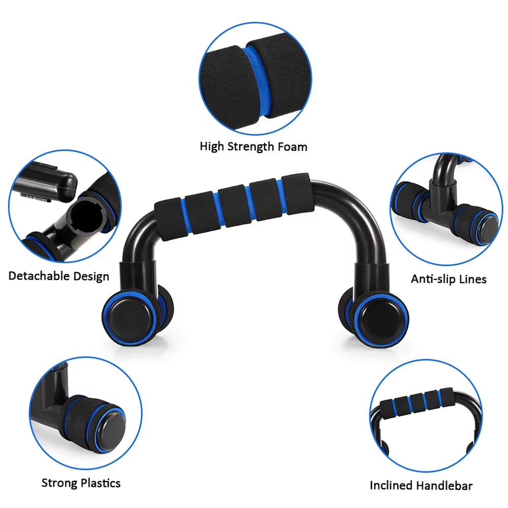TOMSHOO 5-In-1 AB Wheel Roller Kit with Push-Up Bar Jump Rope Hand Gripper and Knee Pad Abdominal Core Carver Fitness Workout