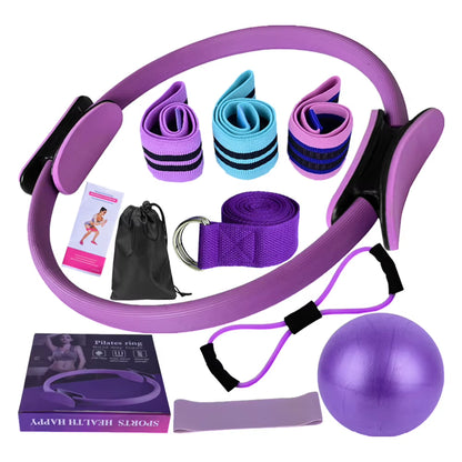 Pilates Essentials Kit with Booty Bands Ball Resistance Bands Pilates Ring Circle Set Pilates Equipment for Home Workout