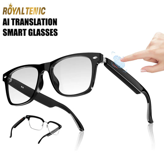 E13 AI Translation Smart Eye Glasses TWS Earbuds Touch Control Bone Conduction Headphones HIFI Smart Sunglasses Audio Glasses