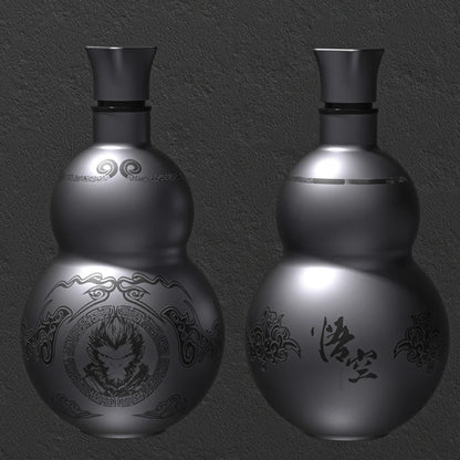 500Ml Gourd Water Bottle Stainless Steel Wu Kong Water Kettle Leakproof Retro Style Water Bottle for Cold Hot Beverages