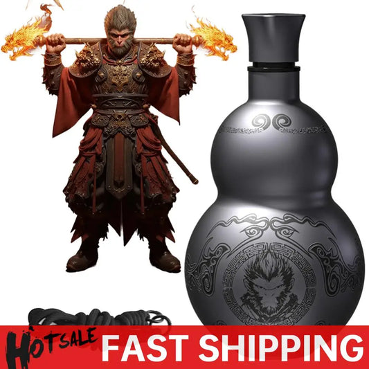 500Ml Gourd Water Bottle Stainless Steel Wu Kong Water Kettle Leakproof Retro Style Water Bottle for Cold Hot Beverages