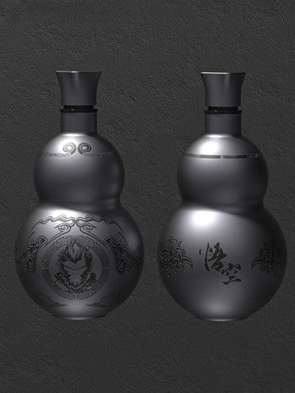 500Ml Gourd Water Bottle Stainless Steel Wu Kong Water Kettle Leakproof Retro Style Water Bottle for Cold Hot Beverages