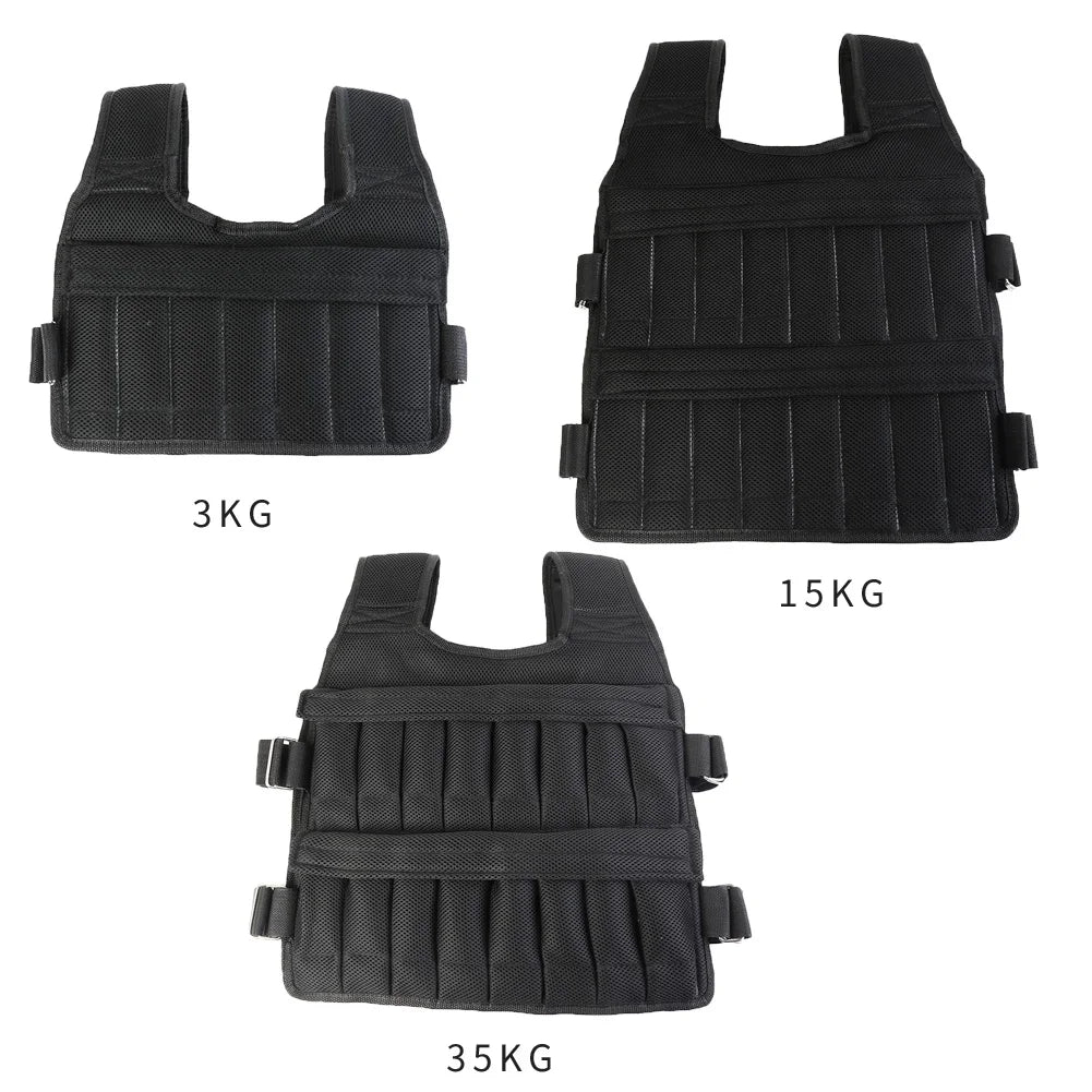 3/15/35Kg Weighted Jacket Adjustable Workout Weight Jacket Weighted Exercise Vest for Running Training Workout Jogging Walking