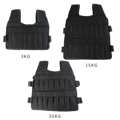 3/15/35Kg Weighted Jacket Adjustable Workout Weight Jacket Weighted Exercise Vest for Running Training Workout Jogging Walking