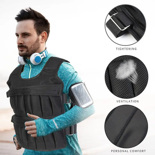 3/15/35Kg Weighted Jacket Adjustable Workout Weight Jacket Weighted Exercise Vest for Running Training Workout Jogging Walking