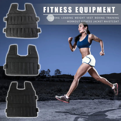 3/15/35Kg Weighted Jacket Adjustable Workout Weight Jacket Weighted Exercise Vest for Running Training Workout Jogging Walking