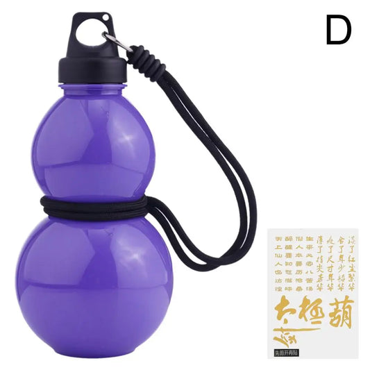 Large Capacity Gourd Cup Portable Gourd Water Bottle Black Chinese Retro-Inspired Water Kettle Sports Water Bottle with Strap